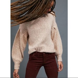 Anthropologie Orchid Speckled Sweater Taupe XL